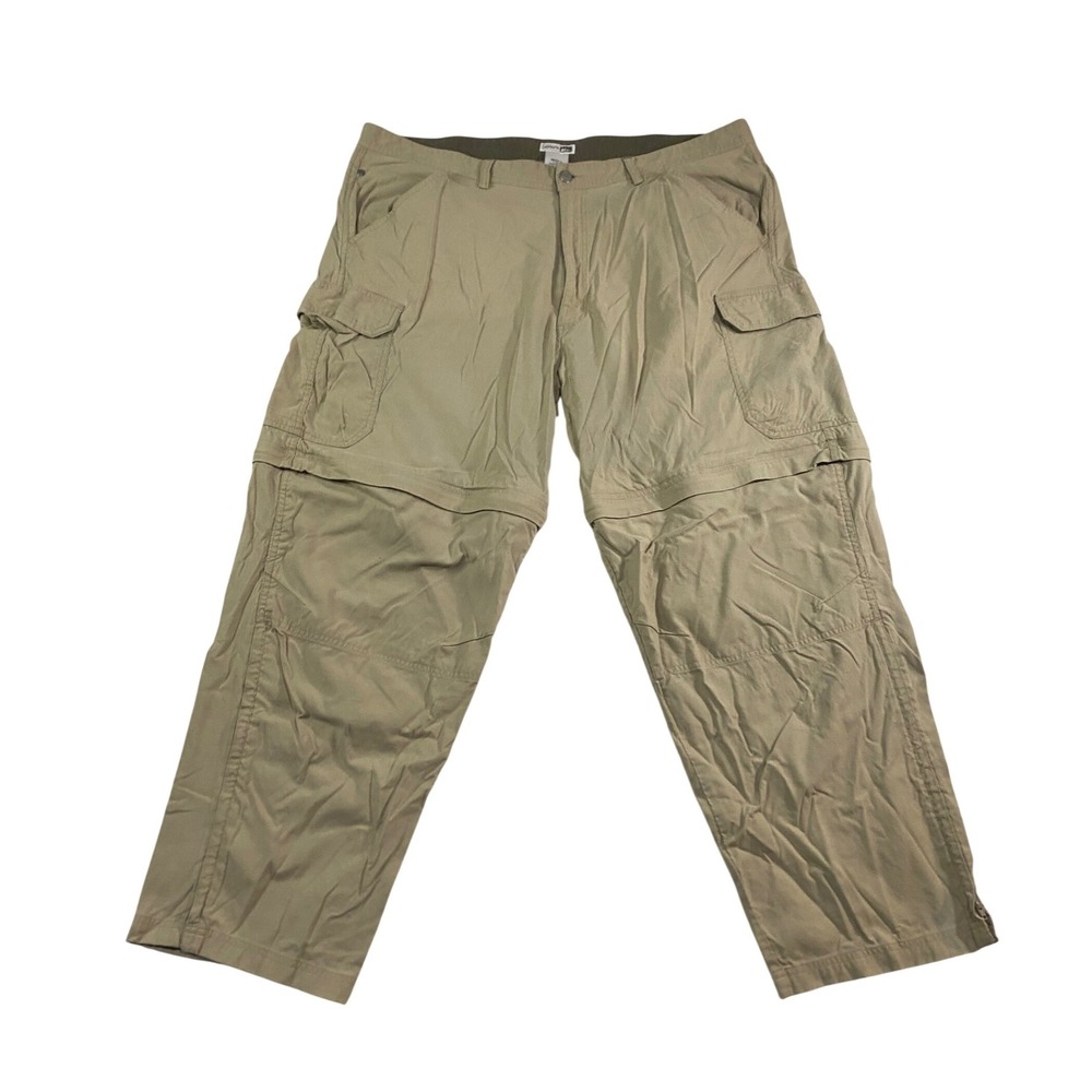REI Sahara Convertible Cargo Hiking Pants Mens 42x30 Khaki Tan Zip Off 693190